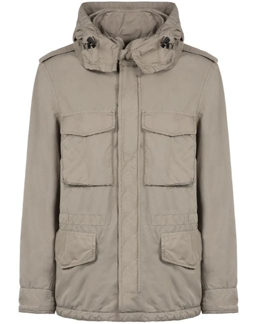 Aspesi Natural Multi-Pocket Hooded Jacket