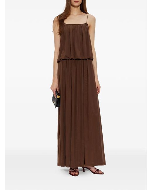 Gestuz Brown Samera Mesh Tiered Maxi Dress
