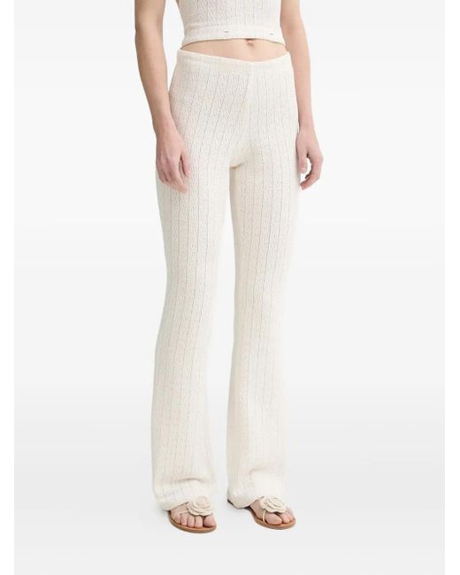 Sessun White Cable-Knit Strap Jumpsuit