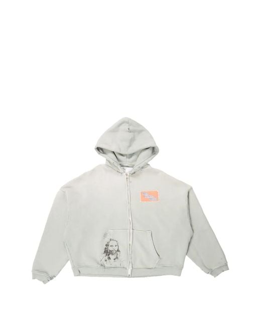 PALY White Alta Cienega Distressed Hoodie