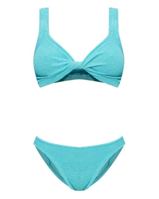 Hunza G Blue Juno Crinkle Bikini