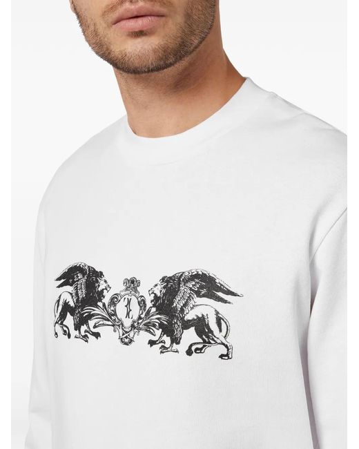 Billionaire White Graphic-Print Sweatshirt for men
