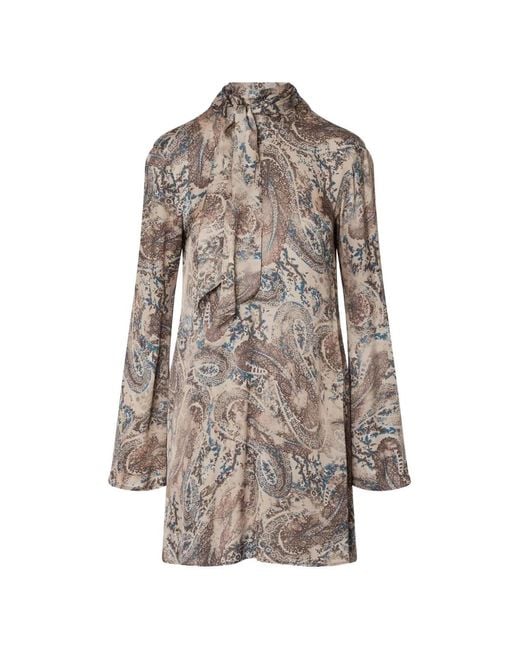 Liu Jo Brown Printed Satin Mini Dress