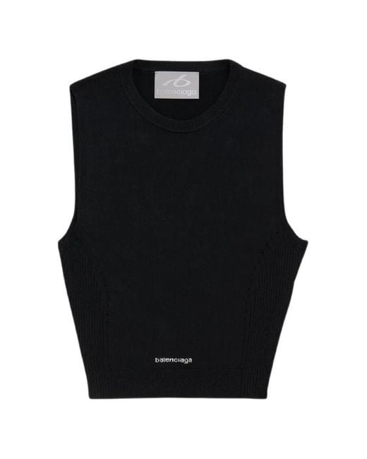 Balenciaga Black Techwear Cropped Tank Top