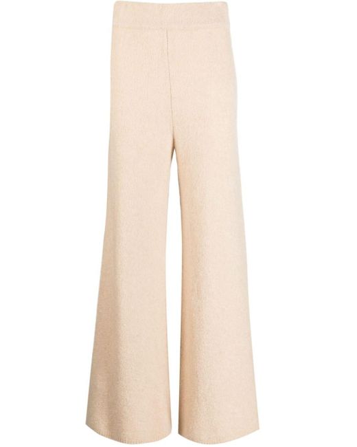Lisa Yang Natural Wide-leg Cashmere Trousers