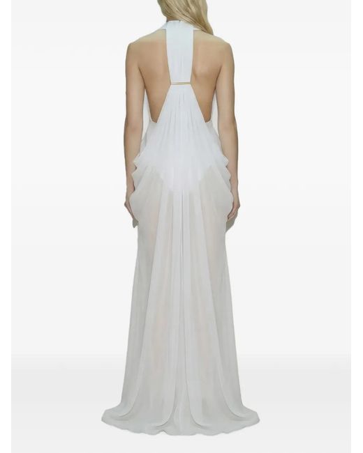 ATOIR White Halterneck Draped Dress