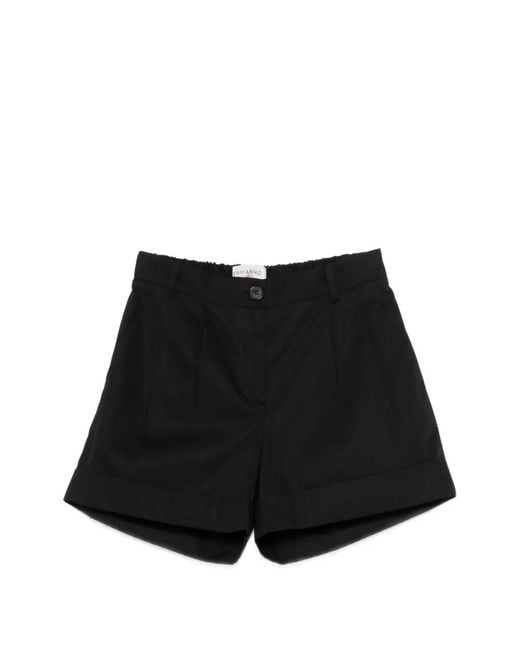 ERMANNO FIRENZE Black Pleated Tailored Shorts