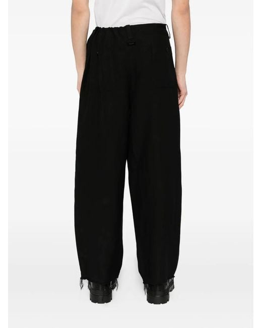 TEAM WANG design Black Draped Trousers