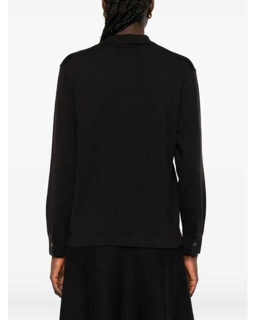 P.A.R.O.S.H. Black Long-Sleeve Polo Top