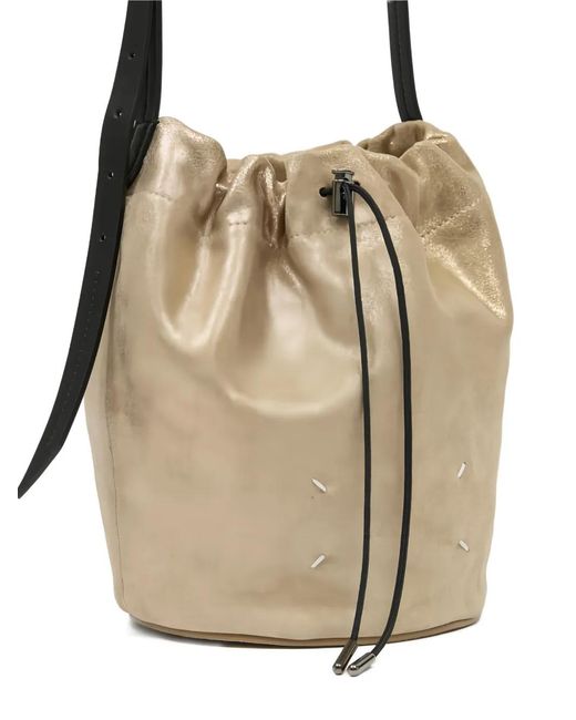 Maison Margiela Metallic Drawstring Bucket Bag
