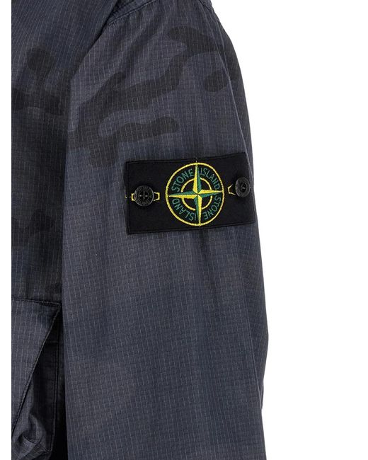 Stone Island Blue Camouflage Jacket for men