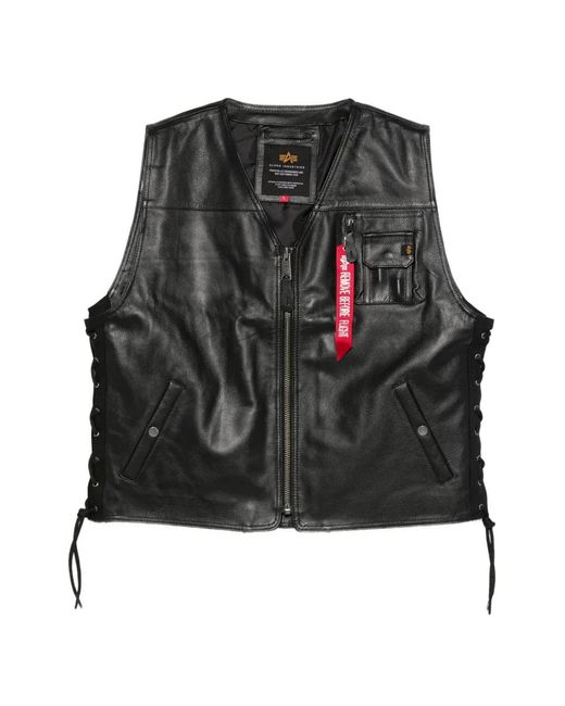 Alpha Industries Black X-Force Leather Vest