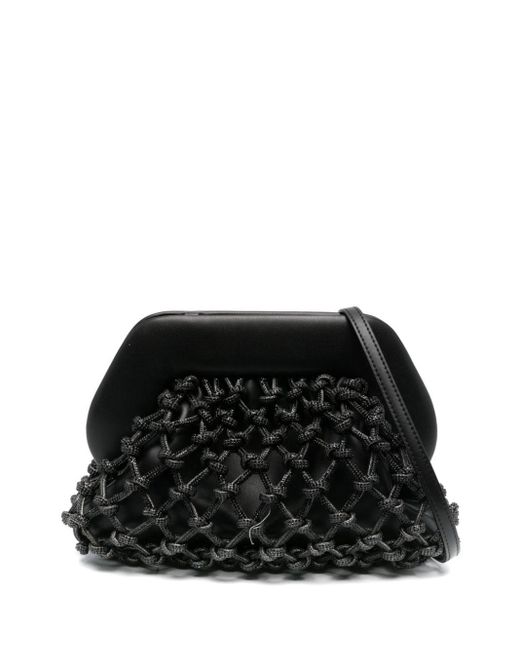 THEMOIRÈ Black Tia Rhinestone-embellished Clutch Bag