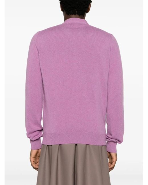 COMME DES GARÇONS PLAY Pink Heart-Patch Wool Cardigan for men