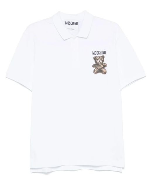 Moschino White Polo Teddy Bear for men