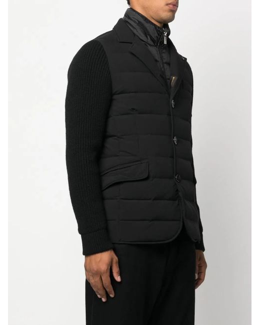 Moorer Black Button-Up Padded Down Jacket for men
