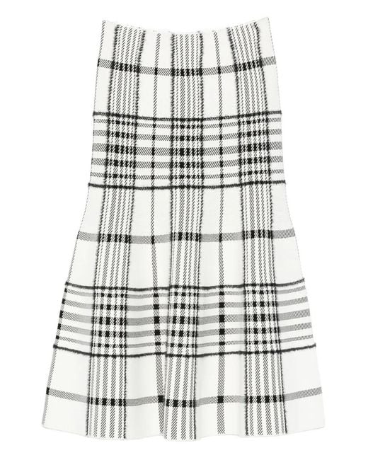 Brandon Maxwell White Rory Knit Skirt