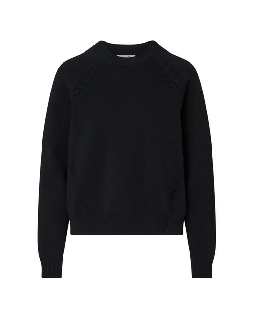 Liu Jo Black Boxy Sweater With Braided Details