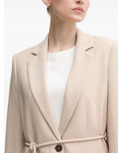 MARC AUREL Natural Belted Button Blazer