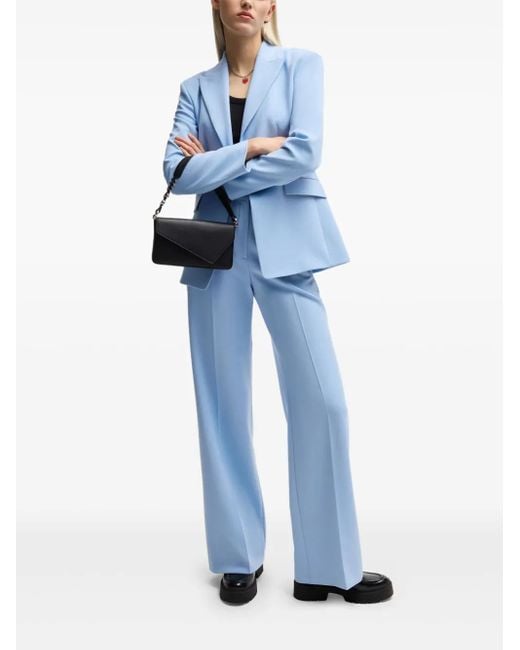 HUGO Blue High-Waisted Flared Trousers