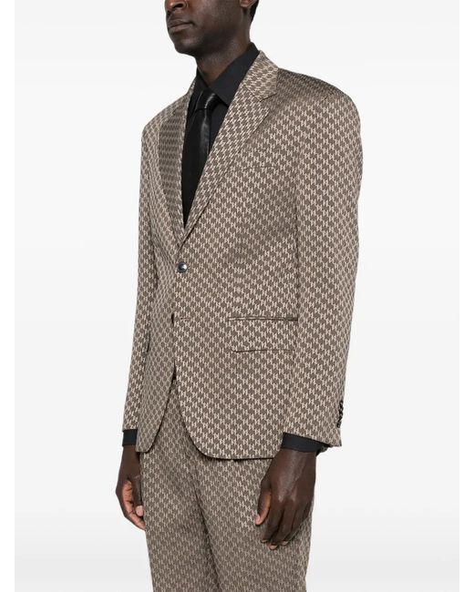 Karl Lagerfeld Brown Patterned Button Jacket for men