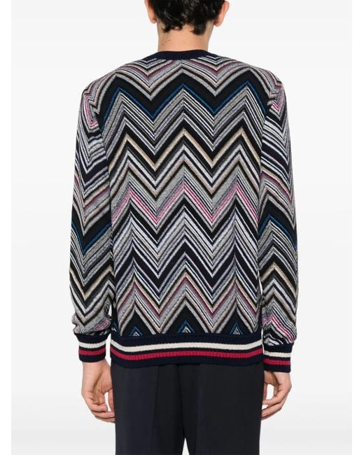 メンズ Missoni シェブロンニット セーター Gray