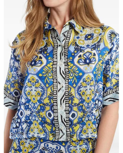 Rene' Derhy Blue Patterned Shirt
