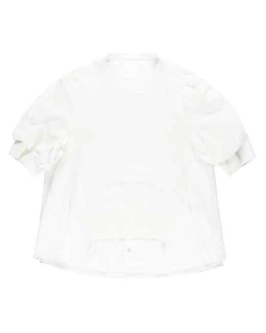 Top Con Inserti di Sacai in White