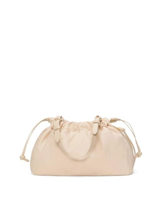 MZ Wallace Natural Small Waverly Drawstring Bucket Bag