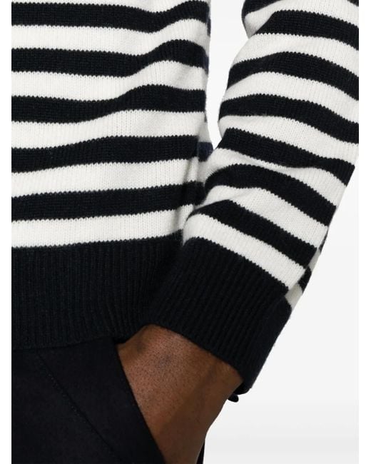 Theory Black Latho Striped Cotton Jumper for men