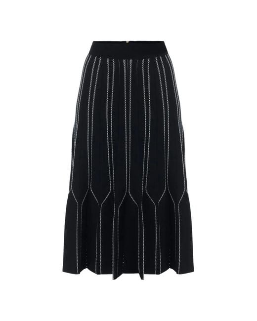 Elisabetta Franchi Black Origami Knit Skirt