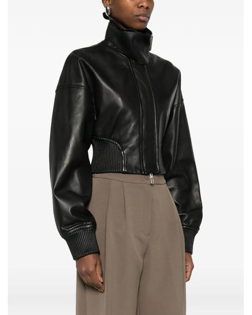 Sportmax Black Leather Jacket