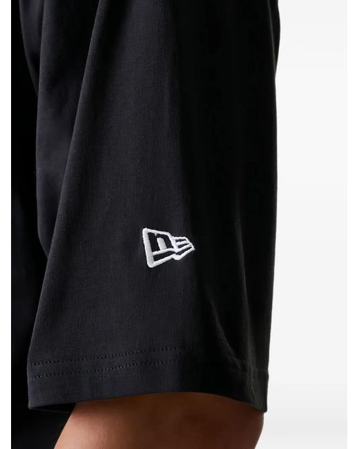 KTZ Black New York Yankees Mlb Logo-Embroidered T-Shirt for men