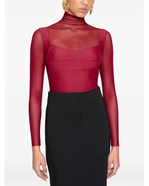 Atu Body Couture Red Panelled Bodysuit