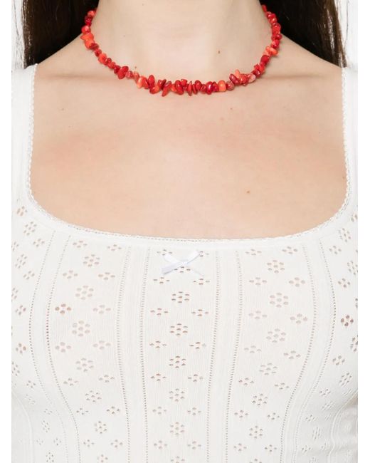 J.W. Anderson White Ribbed-Knit Tank Top