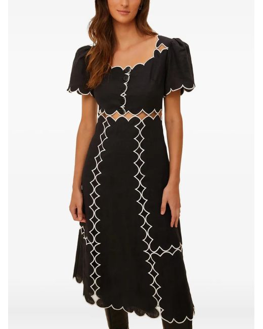 Farm Rio Black Lenzing Ecovero Euroflax Maxi Dress