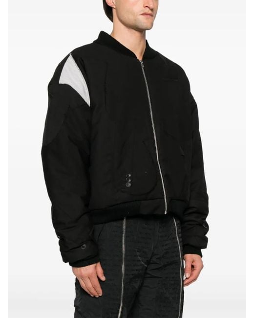 Who Decides War Black Patchwork-Design Jacket for men