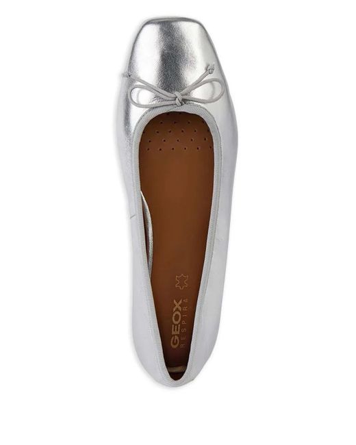 Geox White Bow Ballet Flats