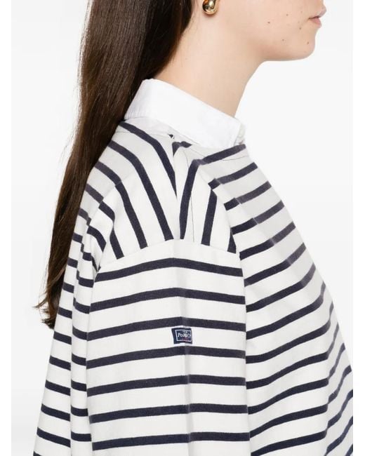Polo Ralph Lauren White Striped Boatneck T-Shirt