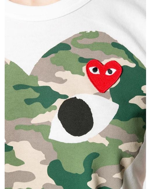 COMME DES GARÇONS PLAY White Camouflage Heart T-shirt