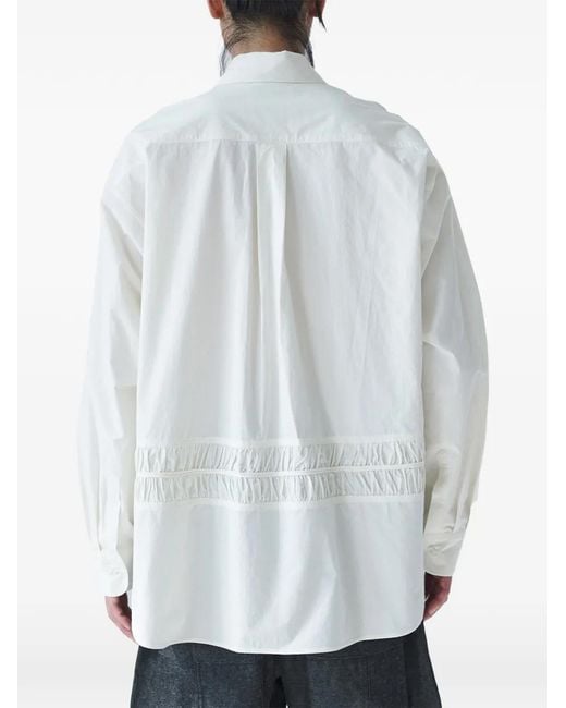 SAGE NATION White Fossil Ruched-Panel Shirt