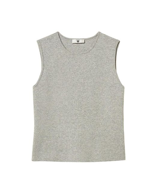 Twinset Gray Fitted Sleeveless Jumper