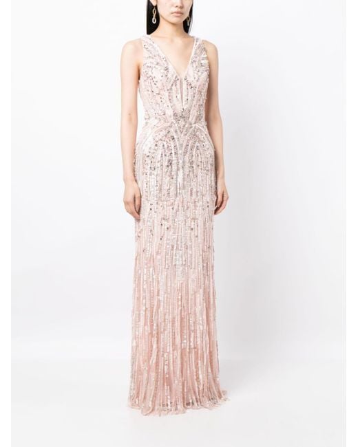 Jenny Packham Pink Raquel Crystal-embellished Gown