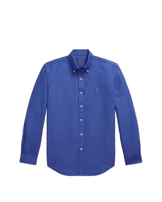 Polo Ralph Lauren Blue Button-Down Long-Sleeve Shirt for men