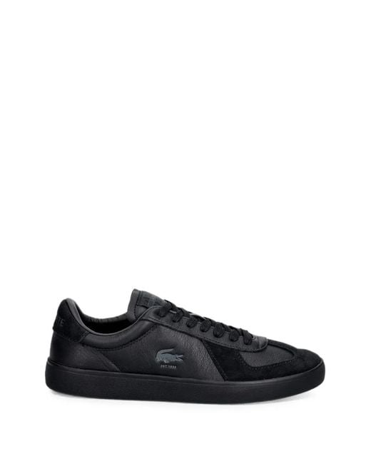 Lacoste Black Baseshot Pro Logo-Patch Panelled Sneakers for men