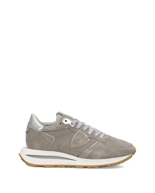 Philippe Model White Tropez Haute Metallic-Heel-Counter Sneakers