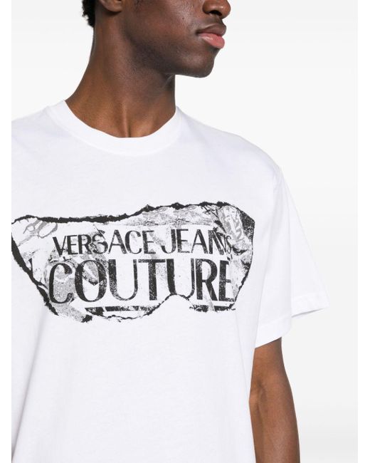 メンズ Versace ロゴ Tシャツ White