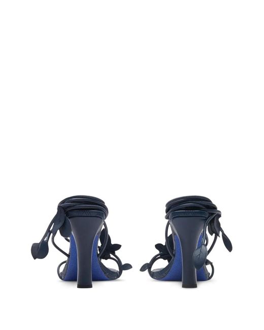 Burberry Blue Ivy Flora Leather Sandals