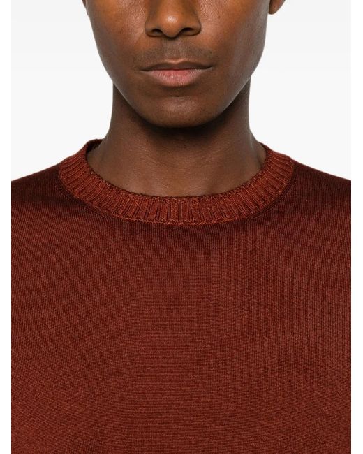 Fay Red Round-Neck Sweater for men