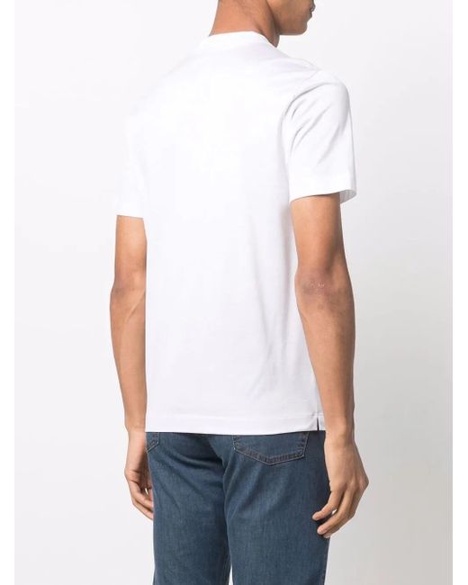 Canali White Cotton T-Shirt for men